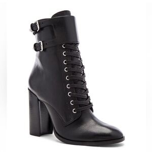 Schutz Black Heeled Lace-Up Boots